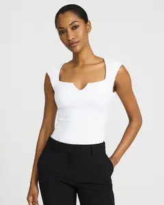 Express Body Contour High Compression Notch Cap Sleeve Bodysuit