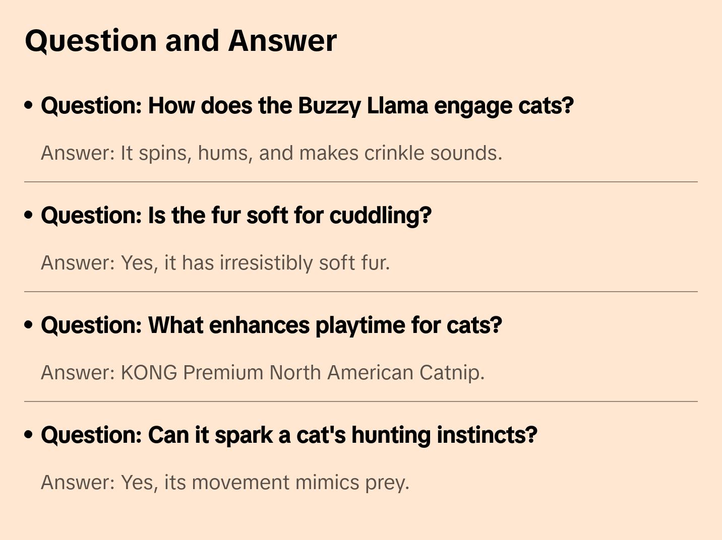 Kong® Softies Buzzy Llama Cat Toys Beige