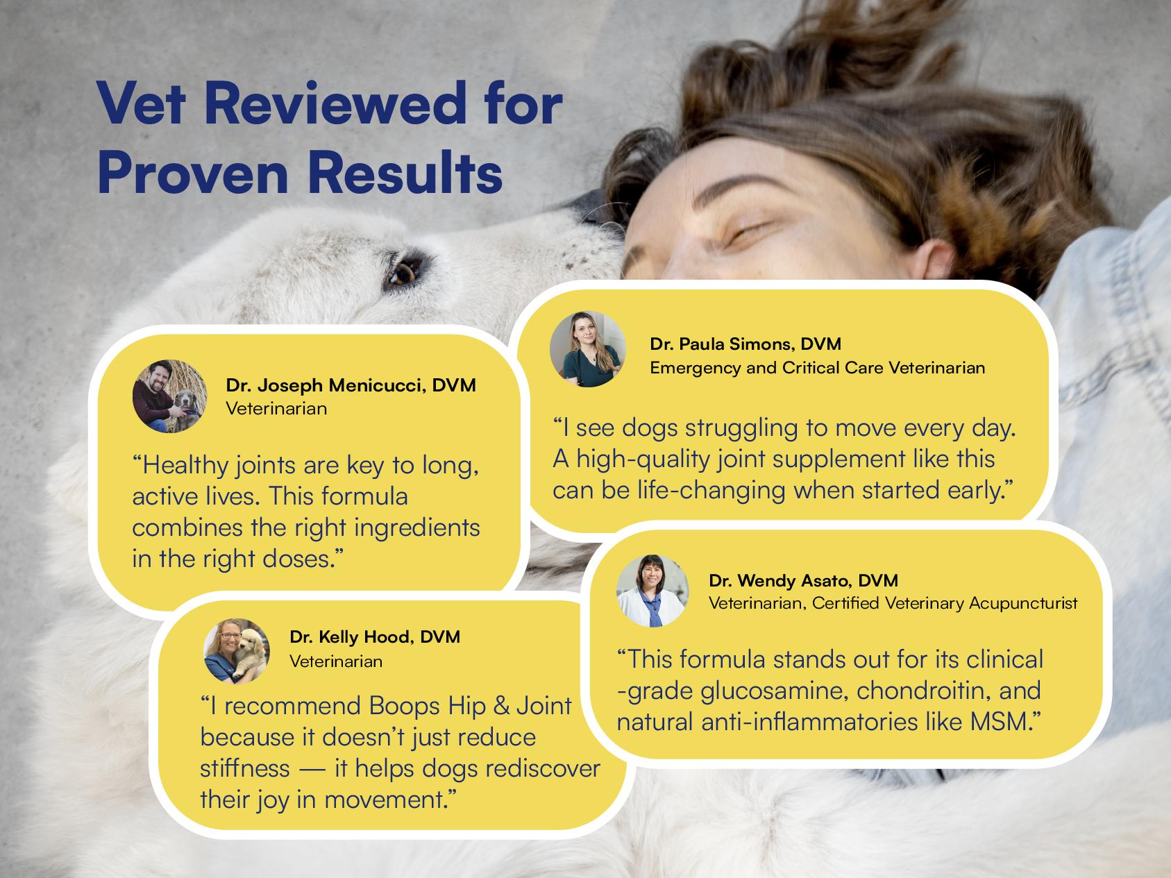 Boops Pets Advanced Hip & Joint Soft Chews - 90 soft chews - Glucosamine, MSM, Chondroitin, Green Lipped Mussel, Hyaluronic Acid - Made in the USA with Real Pasture-Raised Chicken and Real Wholefood Ingredients