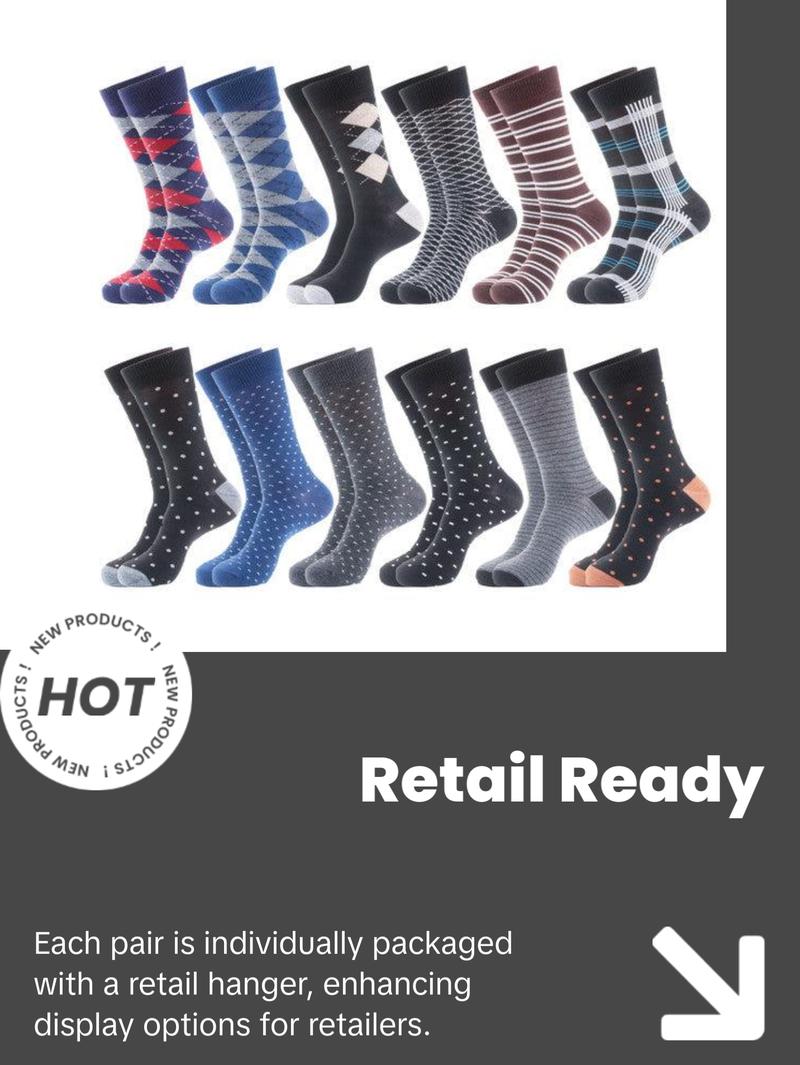 Vincent Di Mani Men’s 12-Pair Assorted Dress Socks – Modern Styles Pack Vincent Di Mani Men’s 12-Pair Assorted Dress Socks – Modern Styles Pack