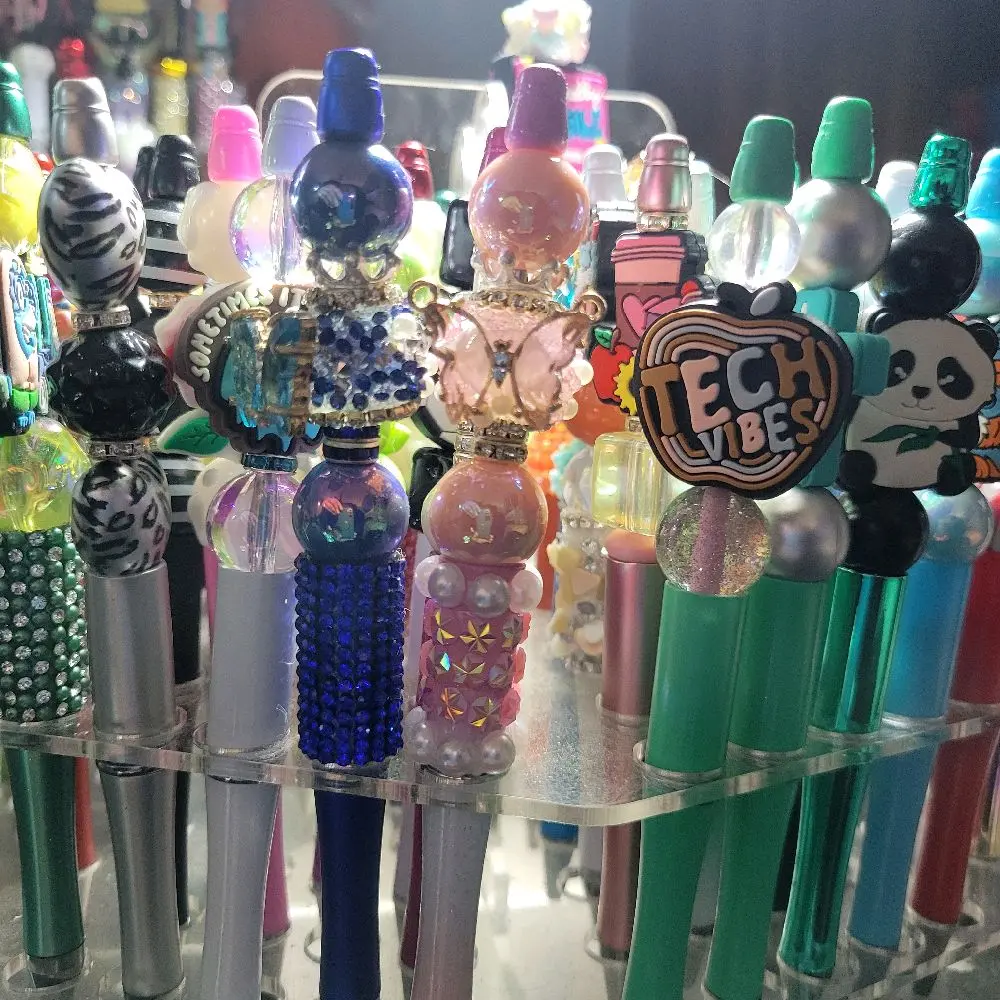 Tech Vibes Beautiful Bling Out Pens with Colorful Caps and Unique Designs for Stylish Writing Multicolor Pen Colored Gel Pens