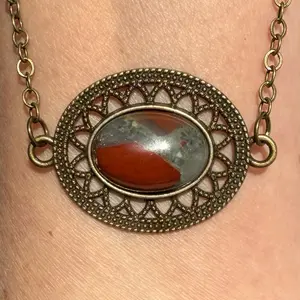 African Bloodstone Tribal Style Necklace natural gemstone #handcrafted