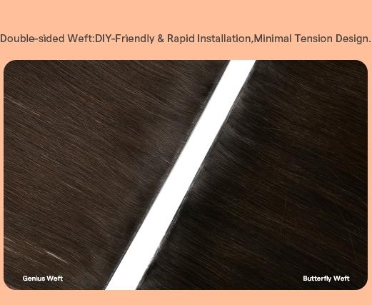 Full Shine Butterfly Weft Hair Extensions Invisible Weft Human Hair Pu Hole Weft OVO Weft For Women