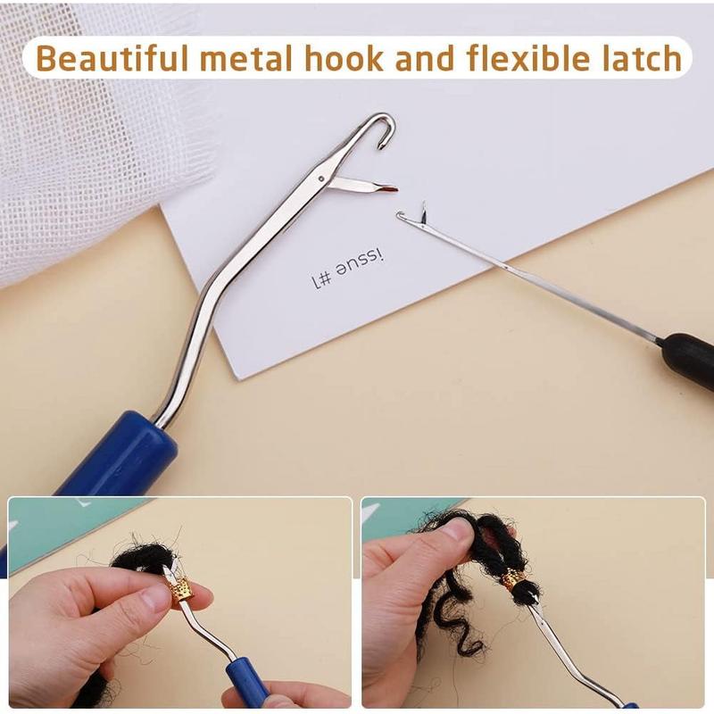 48Pcs Dreadlock Crochet Hook Tool Set-Latch Hook with Storage Bag,Crochet Needle for Hair Braiding,Locking Hair Extensions Tool for Sisterlocks