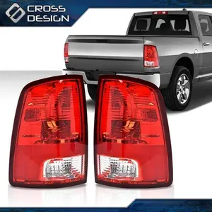 CROSSDESIGN Tail Lights Fit For 09-18 Dodge Ram 1500 2500 3500 Lamps Replacement Left+Right