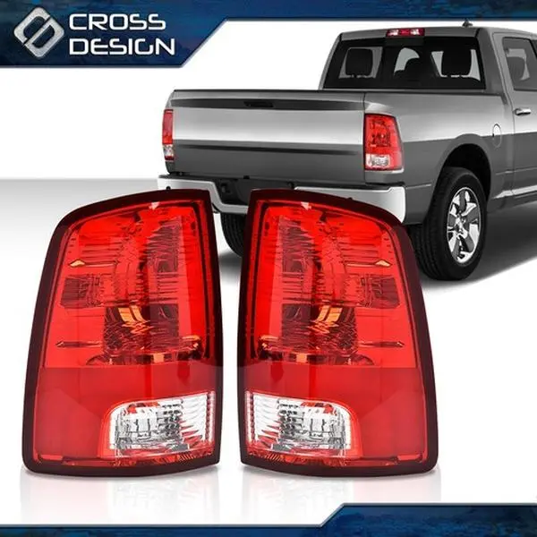 CROSSDESIGN Tail Lights, Automotive Car Light Replacement Lamps with Cars Accessories, Fit for 09-18 Dodge Ram 1500, 2500, 3500 (Left+Right)