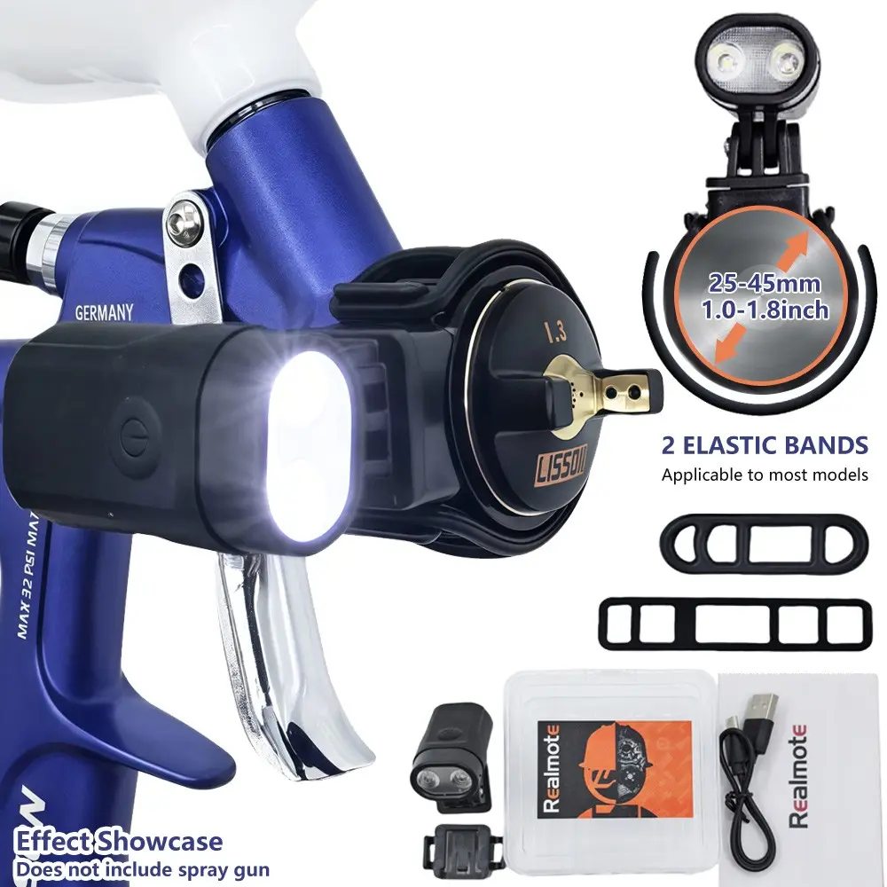 Professional Spray Gun Light, Universal Head Airbrush Paint-Fill Lamp for 25–45 mm Diameters, Adjustable Lighting Tool Accessory for Paint Spraying, Paint Sprayer Accessories