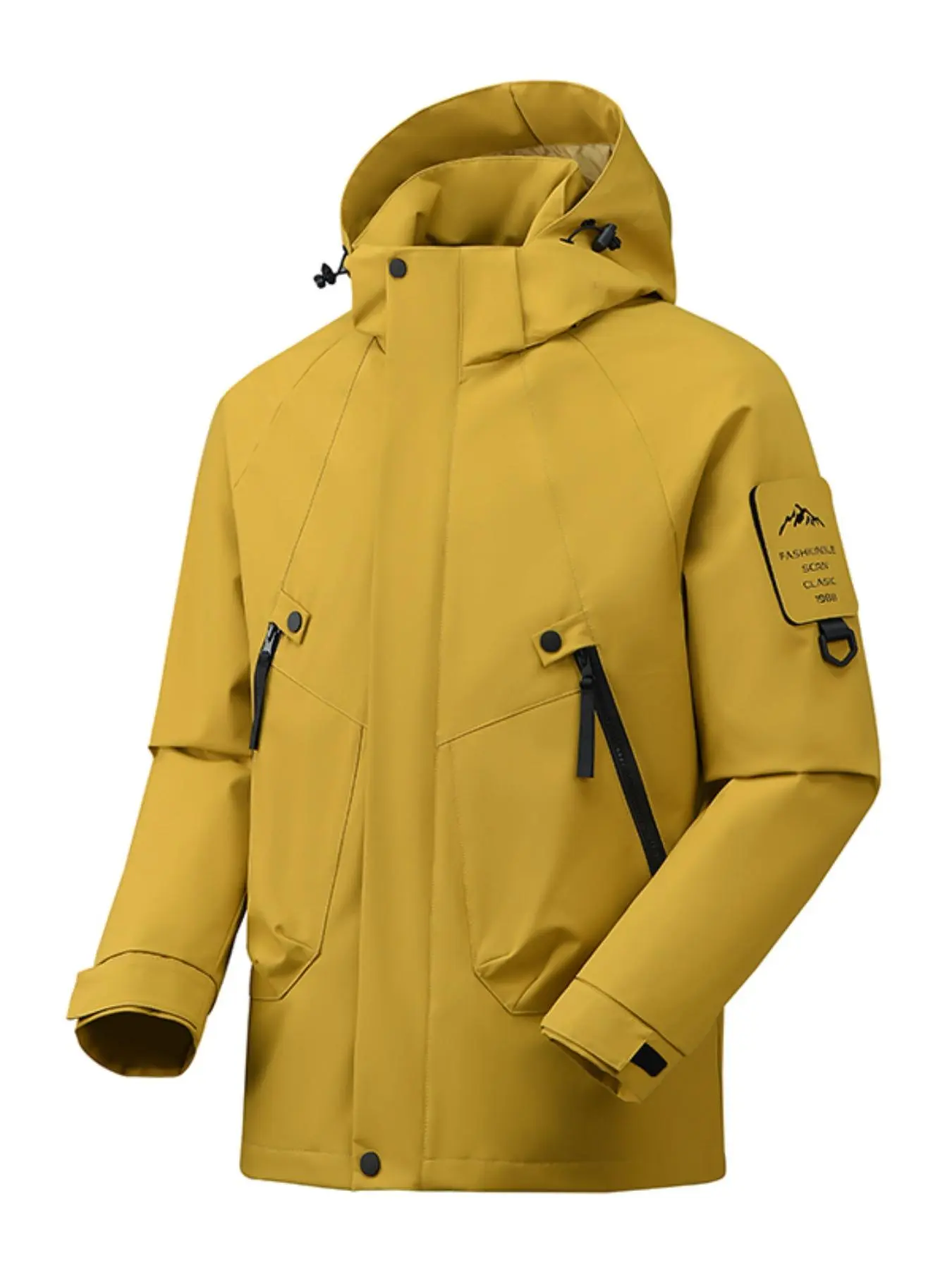 Unisex Waterproof Jacket, Windproof Coat, Outdoor Sports Hooded Jacket for Climbing Hiking Camping Trekking, Athletic Outerwear, Men's Outerwear, Hiking Camping Clothes