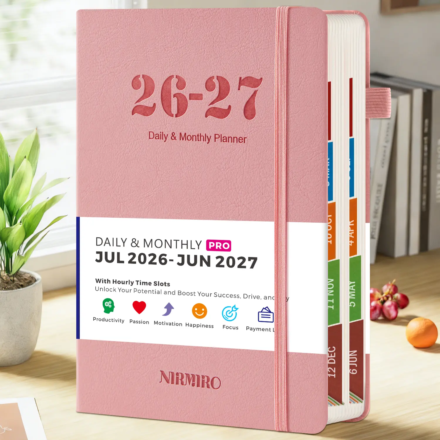 2026-2027 Back to School Academic Planner, July 2026-June 2027 Daily & Monthly Organizer with 12 Monthly Tabs, 4 Planning Stickers, Leather Cover Agenda Book for School & Office, 5.7"x8.4"