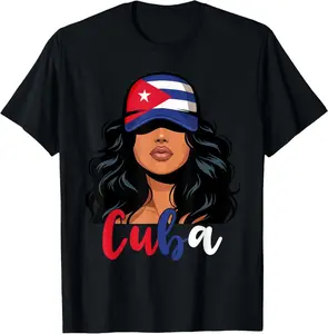 100% cotton Cuban Girl Cuba Flag Proud Cubana Women T-Shirt