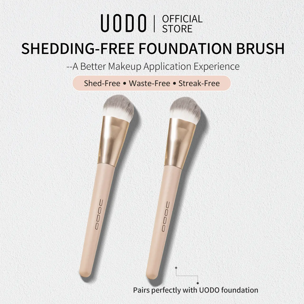 UODO Soft Oval Makeup Brush - Non-Absorbent Single Item Tool for Liquid Foundation Complexion Application, Beauty Essential, Makeup Brushes