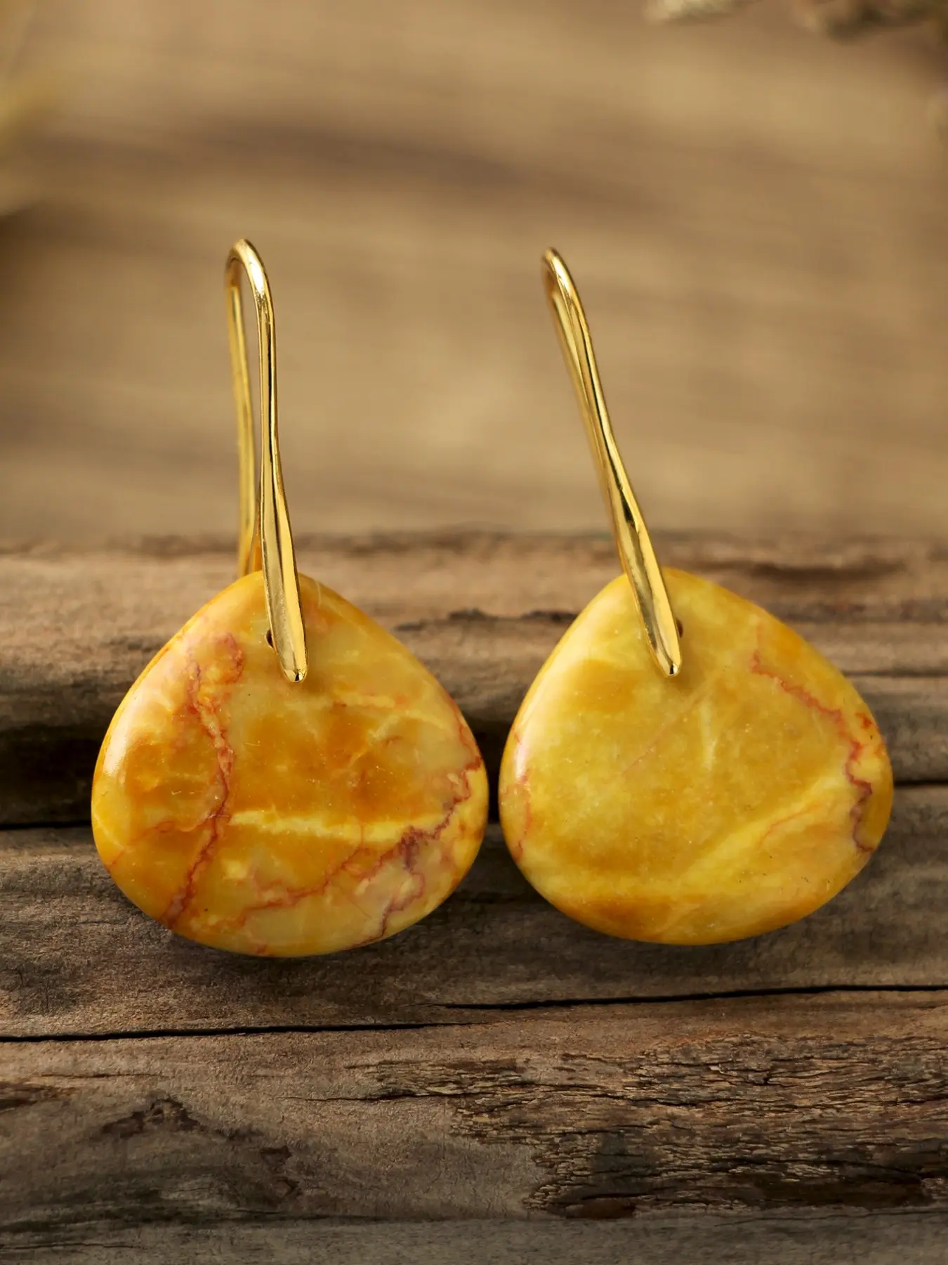 Vintage Geometric Design Natural Stone Earrings, Elegant Old Jade Drop Pendants, Perfect Mother's Day Gift, Stylish Jewelry for Women, All Seasons