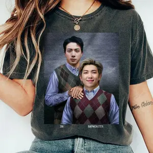 Jin Rap Monster B.T.S Step Bros Shirt, Vintage 90s Kpop Shirt, Kpop Comfort Colors Shirt, B.T.S World Tour 2026, Funny Kpop Shirt, Gift For Fan