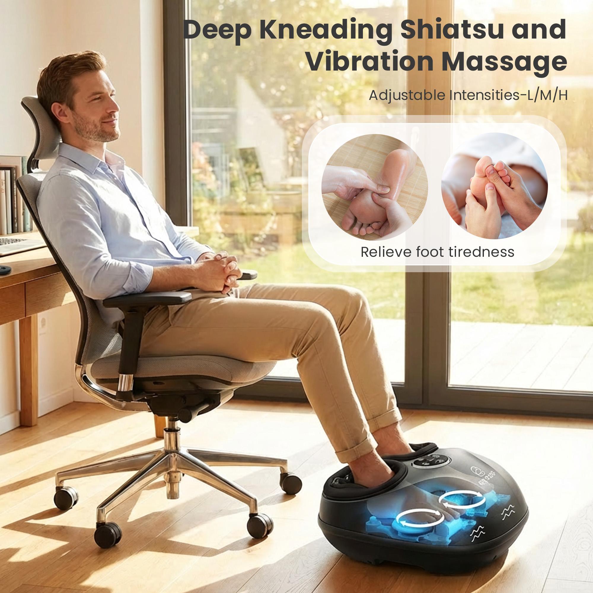 COMFIER 2025 Upgraded Shiatsu Foot Massager Machine with Remote, Deep Kneading Feet Massager with Heat, Relax for Home Office Handy Relaxing Gift
