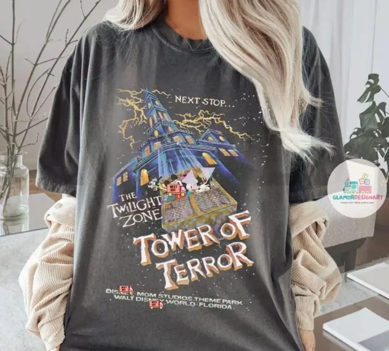 Comfort Color/Gildan Shirt Vintage Retro WDW Tower Of Terror Shirt, Friends Twilight Zone Shirt, WDW Rides Shirt, WDW trip tee [Adult - Youth - Toddler]