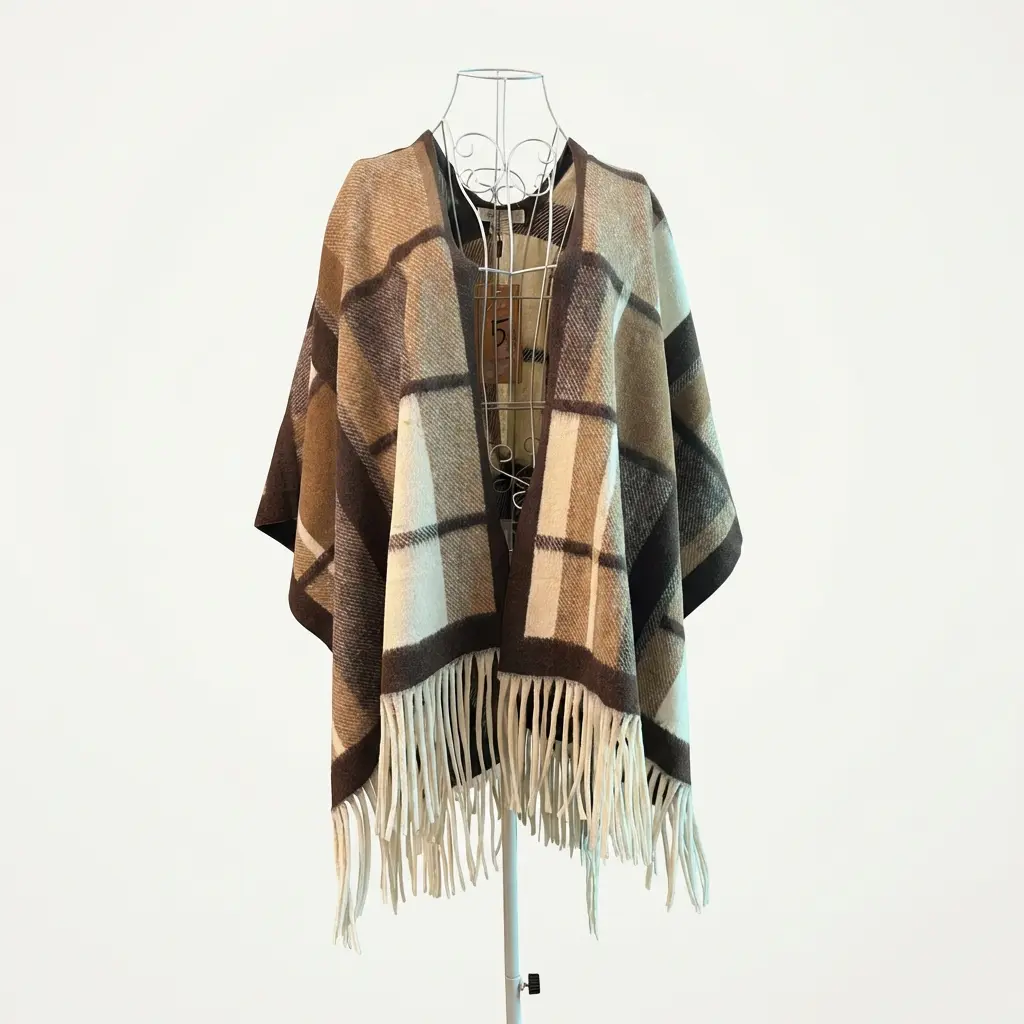 Vselectstudio #5 Plaid Shawl Wrap Scarf Fringe Tassel Blanket Scarf Classic Checkered Cape Poncho for Women Soft Warm Cozy Fall Winter Fashion Shawl Wrap Stylish Fashion Accessory for Women Daily Wear Travel Outdoor Outfit