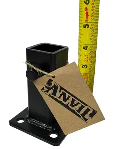 Rusty Metal Stair Posts Railing Mount 4" Rail Post Repair Base No Welding Broke Wobbly Rails-Slip-Fit Boot Handrail Bracket Black Paint w/Bolts