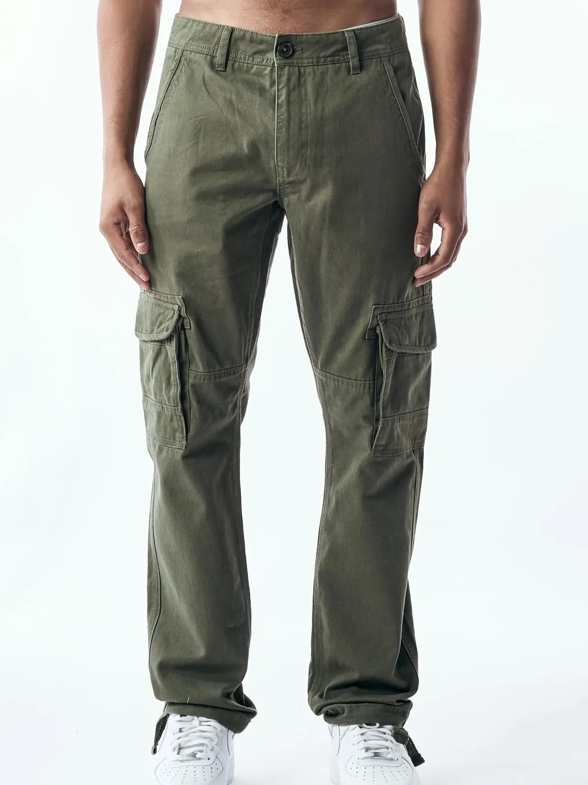 CARGO OLIVE Men's Cargo Pants with Multiple Pockets and Comfortable Fit