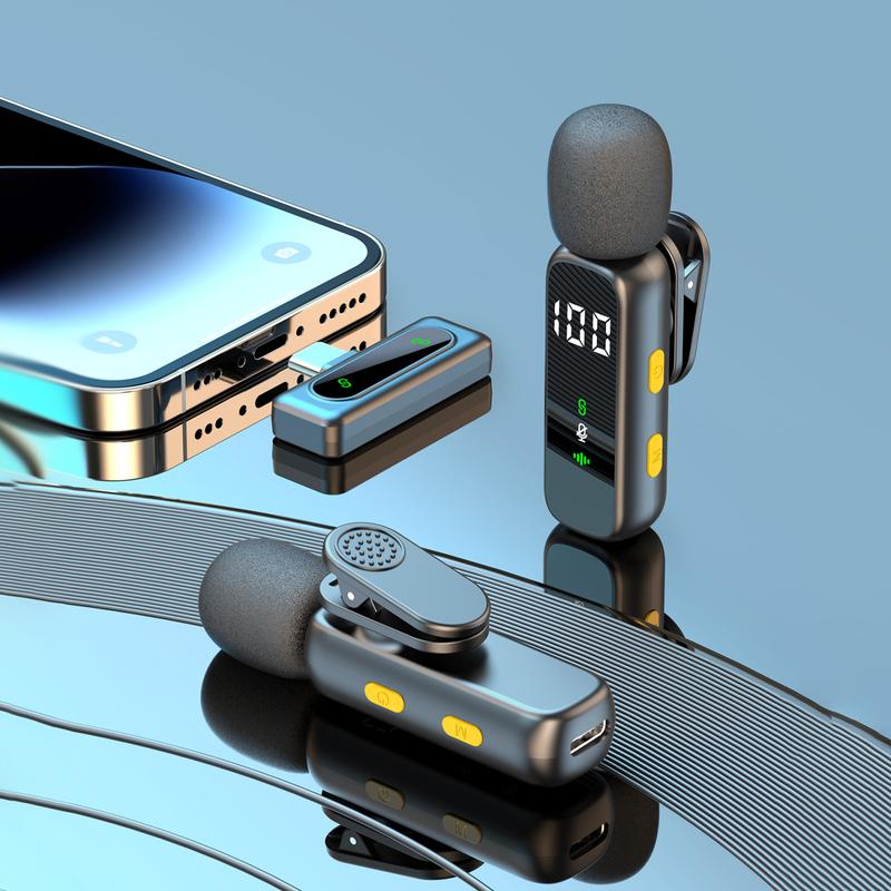 HITOZON Studio Sound Wireless Lavalier Microphone for iPhone Android Intelligent Noise Cancelling Plug Play Lapel Mic for Tiktok Youtube Video Recording Vlog Live Streaming Audio Compact Pure Audio Experience