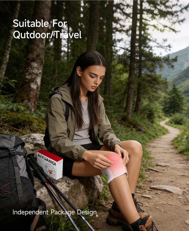 [4-Pack] Self-Heating Herbal Knee Patches with Ginger Oil - Deep Penetrating Joint Relief Kit for Stiffness & Cold Knees - Cordless Warm Compress Essential natural comfort Wellness Aromatherapy