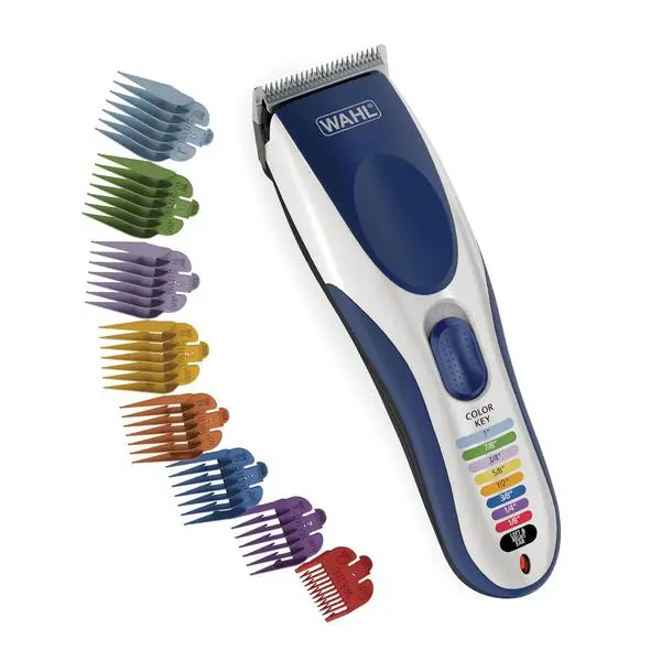 Wahl Color Pro Cordless Rechargeable Hair Clipper & Trimmer, Color Guards | Cordless At-Home Haircuts For Men, Women & Children With Easy Match Color Coded Guide Combs – Model 9649P