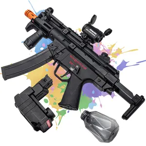 59CM MP5 electric toy Gel Blaster, equipped with dual magazines, non removable orange muzzle, extendable rear support, best choice for gift giving, boys' toy