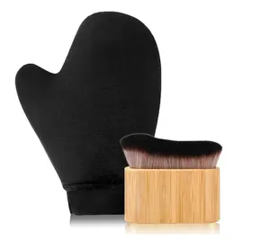 2 in 1 Tanning Mitts Self Tanner Mitt Applicator Self Tanning Mitt and Brush,Tanning Gloves for Self Tan Mitt Applicator Kit Self Tanner Brush Self Tanning Kit for Lotion,Sunless,Spray Tan,Face,Body