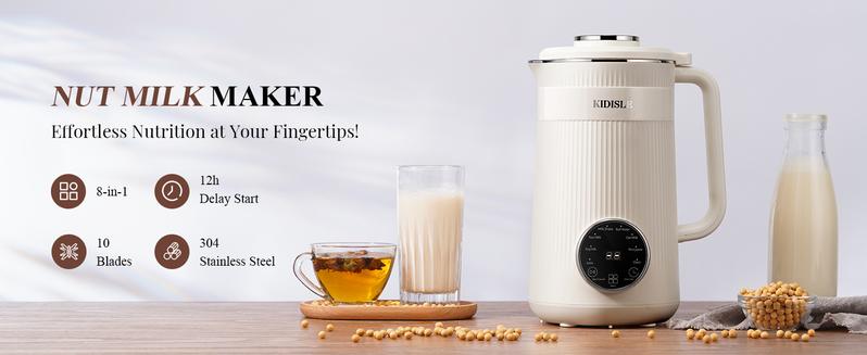 Professional 32 oz Nut Milk Maker – Automatic Plant-Based Milk Machine for Almond, Oat, Coconut, Soy & Non-Dairy Beverages | Delay-Start, Keep-Warm, Self-Cleaning