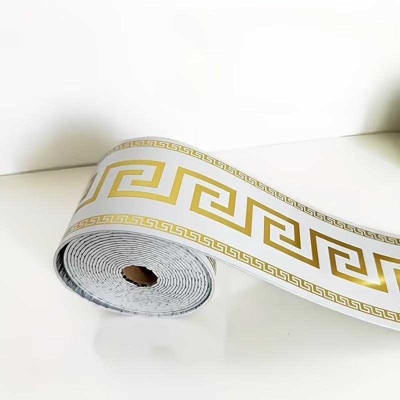 1 roll Self-Adhesive Baseboard, Wall Corner Guard, Peel & Stick Molding, 3.94inch x 196.85inch Vinyl Trim, DIY Floor & Wall Protection, Removable Skirting Board, Countertop Edge Guard, Ceiling Corner, Easy No Tools Installation