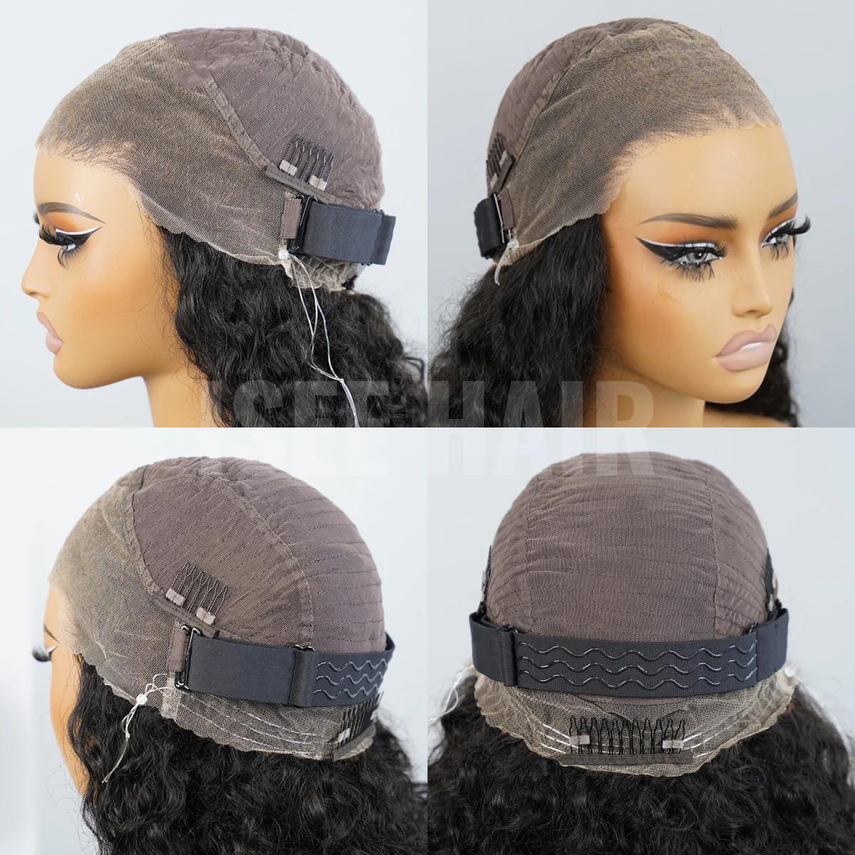 ISEE HAIR Wear Go 360 Lace Frontal Kinky Straight Glueless Wig Pre-Bleached Knots Invisi Draw-strings Glueless Human Hair Wigs Full Frontal Combs#SpringStatements