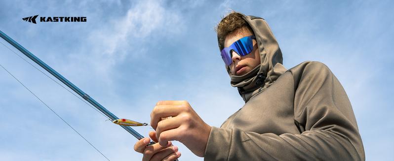 KastKing Tarkio Polarized Fishing Sunglasses, Large Single PC Lenses, Rimless Wrap Design, UV400 Protection Sports Sunglasses