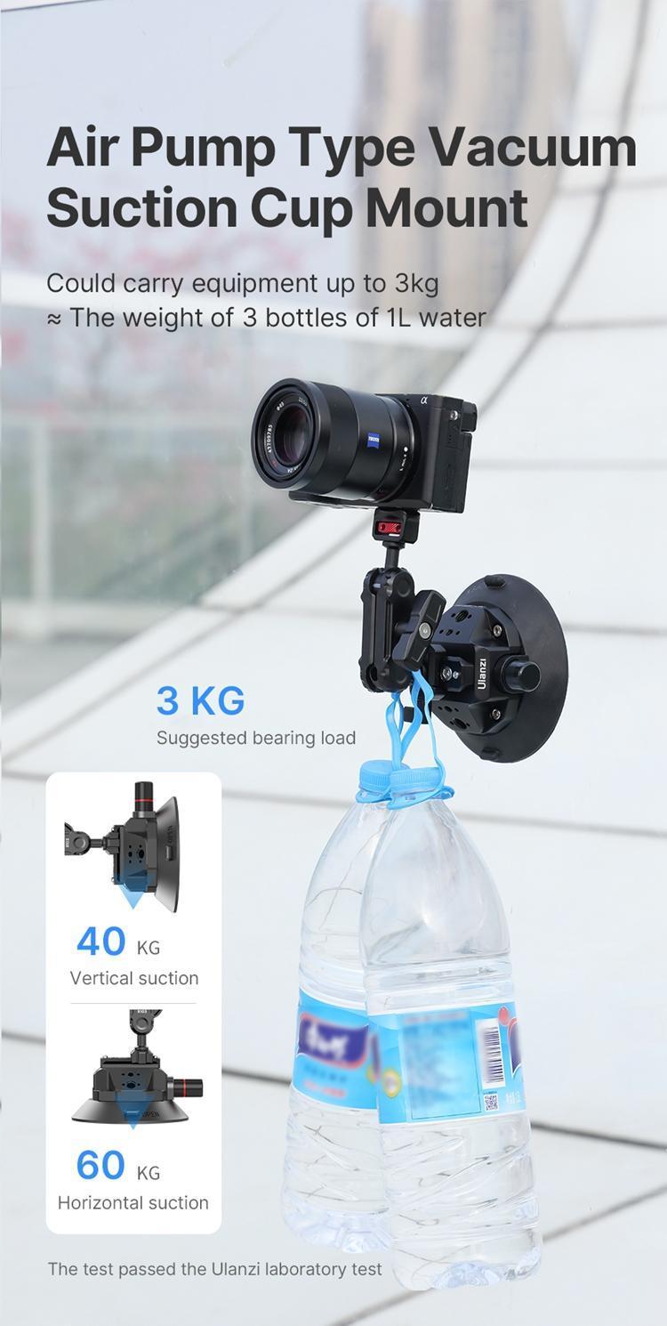 ULANZI SC01/SC02 Suction Mount Magic Arm Bracket for DSLR Cameras for GoPro Action Camera Video Shooting