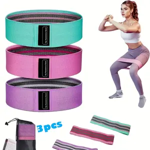 Fabric Resistance Loop Bands – Medium Set for Legs, Thighs & Glutes (Yoga, Pilates, Home Workout)