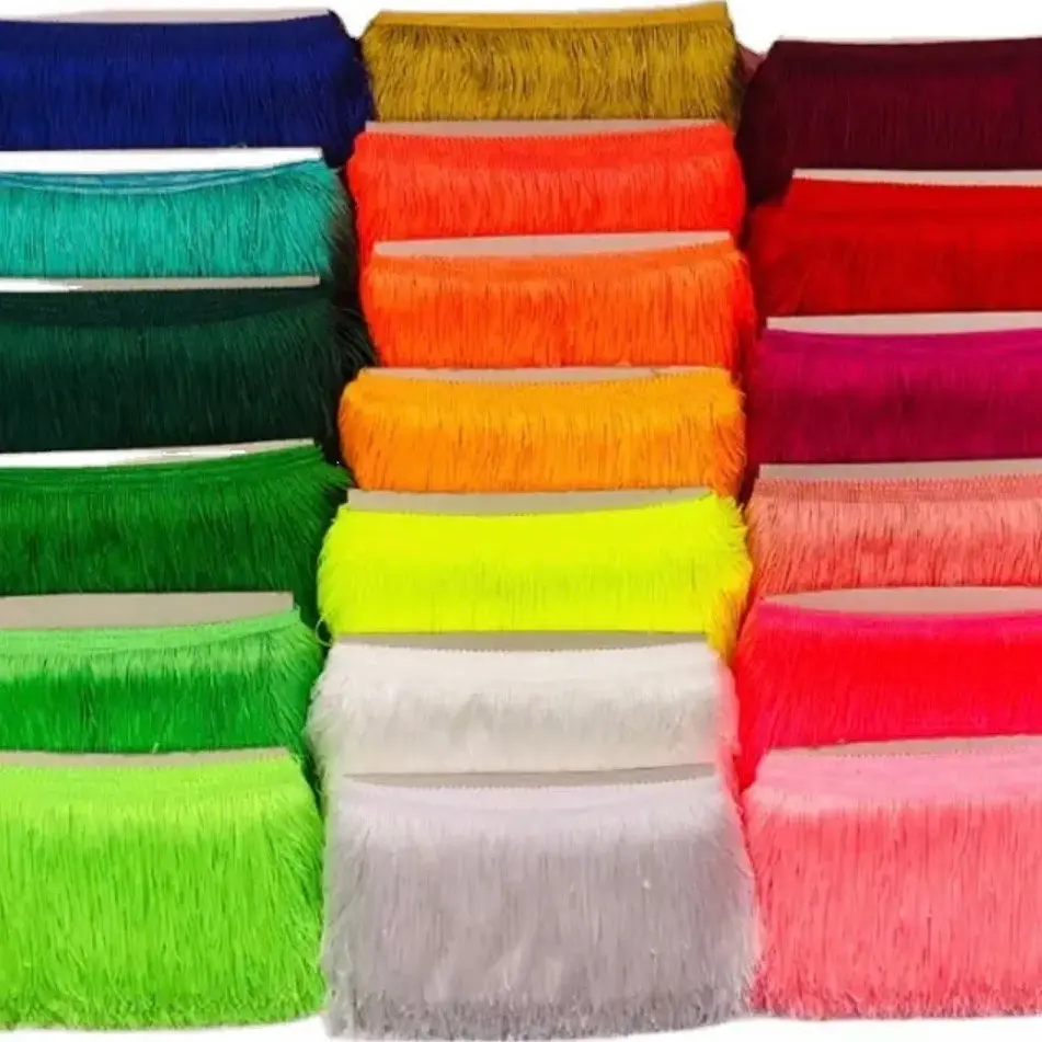 4” long (15cm) Polyester Fringe sold by the yard