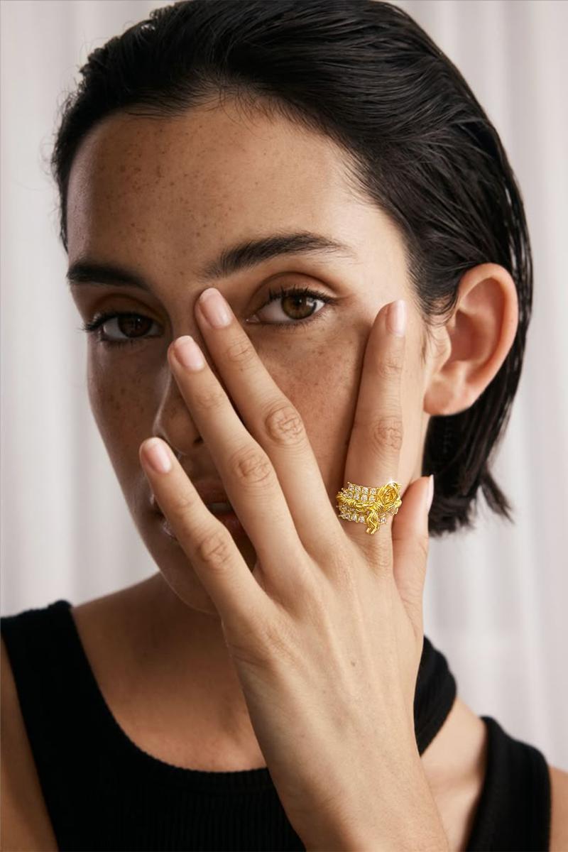 GANIA Gold/Silver Love Knot Ring for Women - Non Tarnish, Adjustable, Hypoallergenic, Perfect for Daily Wear or Valentine's Day gift