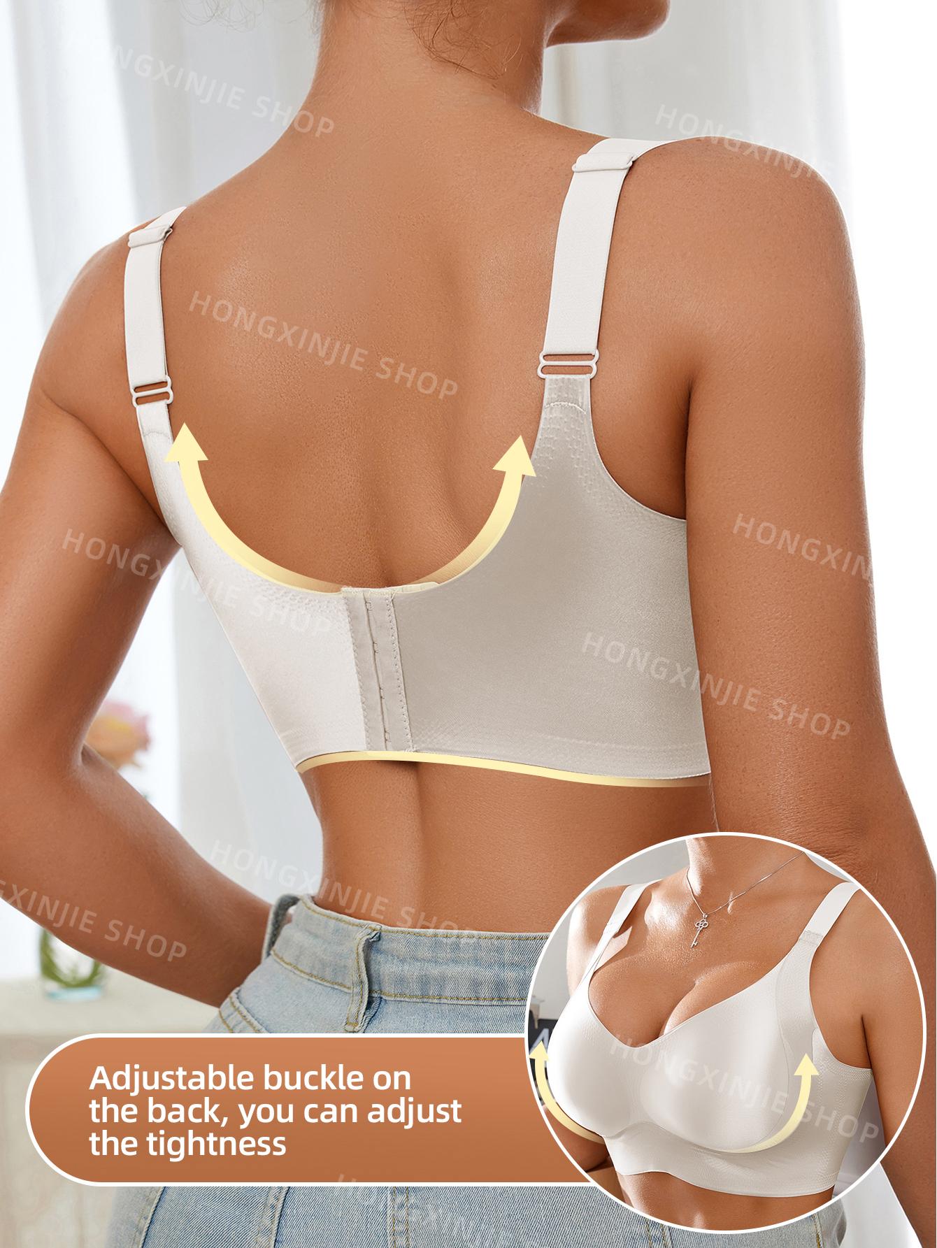 3pcs Women's Solid breasted Adjustable Wireless Bra, Womenswear Lingerie for All Seasons Valentine's Day, girl bra,Soft Comfortable Breathable Ribbed Push Up Seamless Bra, gift