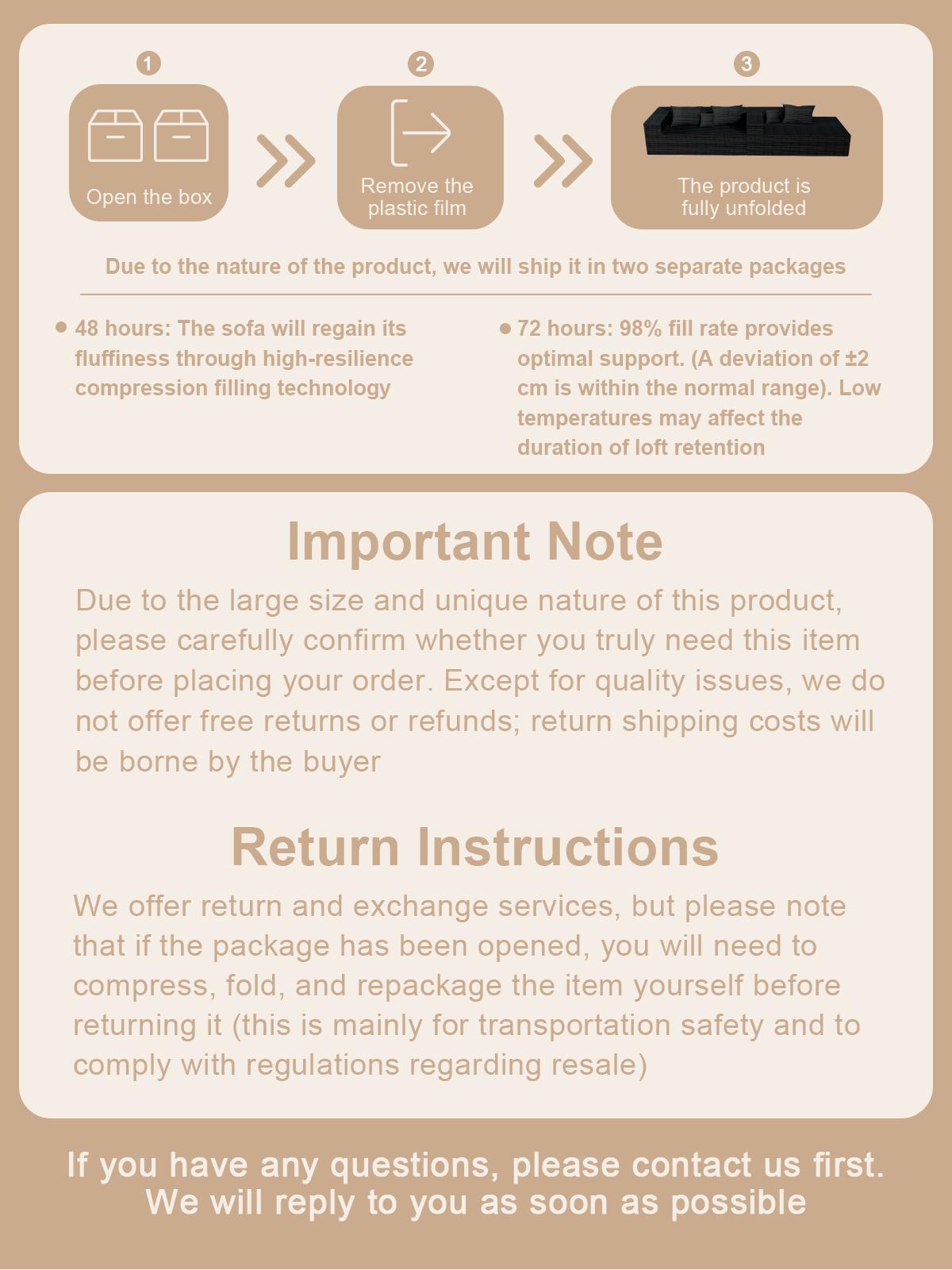 Extra-large L-shaped sofa with chaise lounge, minimalist design with a compact frame, no assembly required, modular cloud-style sectional sofa, 105 inches, suitable for living room and bedroom (Black)