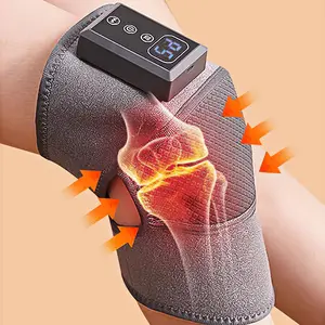 Cordless Heated Knee Massager with Vibration, 5 Heating Levels & 5 Vibration Modes, 3 in 1 Heated Knee Pad for Knee, Shoulder, Elbow Support, Black