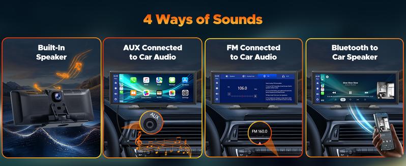 【Valentines】9.26" Automotive Wireless CarPlay In-Car Screen – Comes with a Dash Cam Featuring a 2.5K Front Camera and 1080P Rear Camera, Rearview Assistance, Voice Calls and Navigation,  Bluetooth, and AUX Audio Output. Suitable for Vehicle Upgrades