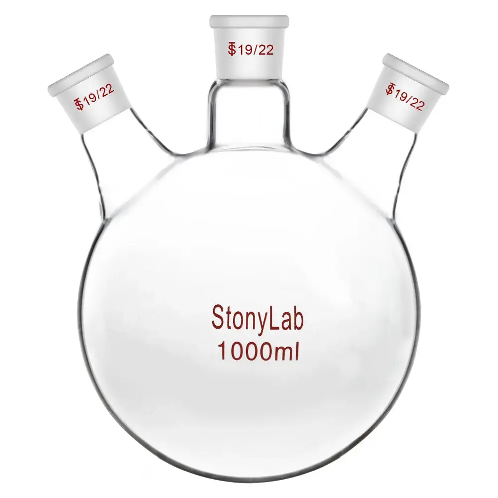 3 Neck Round Bottom Flask, 19/22 Joints, 50-5000 ml