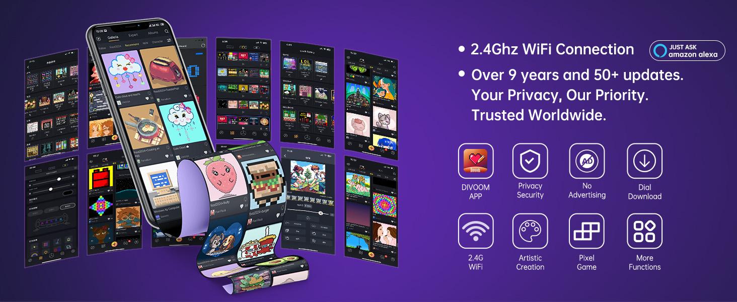 Divoom Pixoo-64 WiFi Pixel Cloud Digital Picture Frame 64x64 LED Display APP Control for Gaming Room Decor & Social Media Fan Counter - Decorative