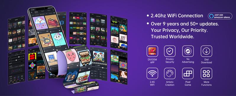 Divoom Pixoo-64 WiFi Pixel Cloud Digital Picture Frame 64x64 LED Display APP Control for Gaming Room Decor & Social Media Fan Counter - Decorative