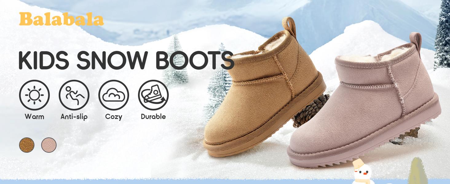 Balabala Cozy & Waterproof Kids Snow Boots Warm Stylish Non-Slip for  Perfect for Winter Adventures Warmth Booties Fashion