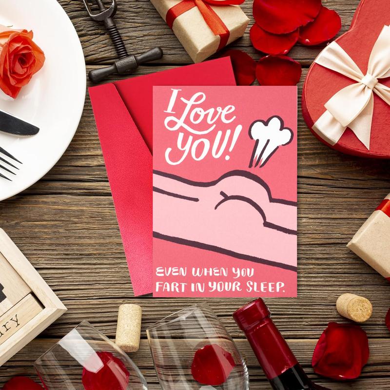 Cheeky Birthday Card for Boyfriend - Funny Love Card - "Farting in Sleep" Gag Gift Greeting Card for Long Distance Relationship