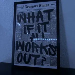 Retro Black And White Newspaper Poster What If It All Works Out Canvas Wall Art Positive Affirming Quote Minimalist Prints Painting For Home Bedroom Dorm Wall Decor