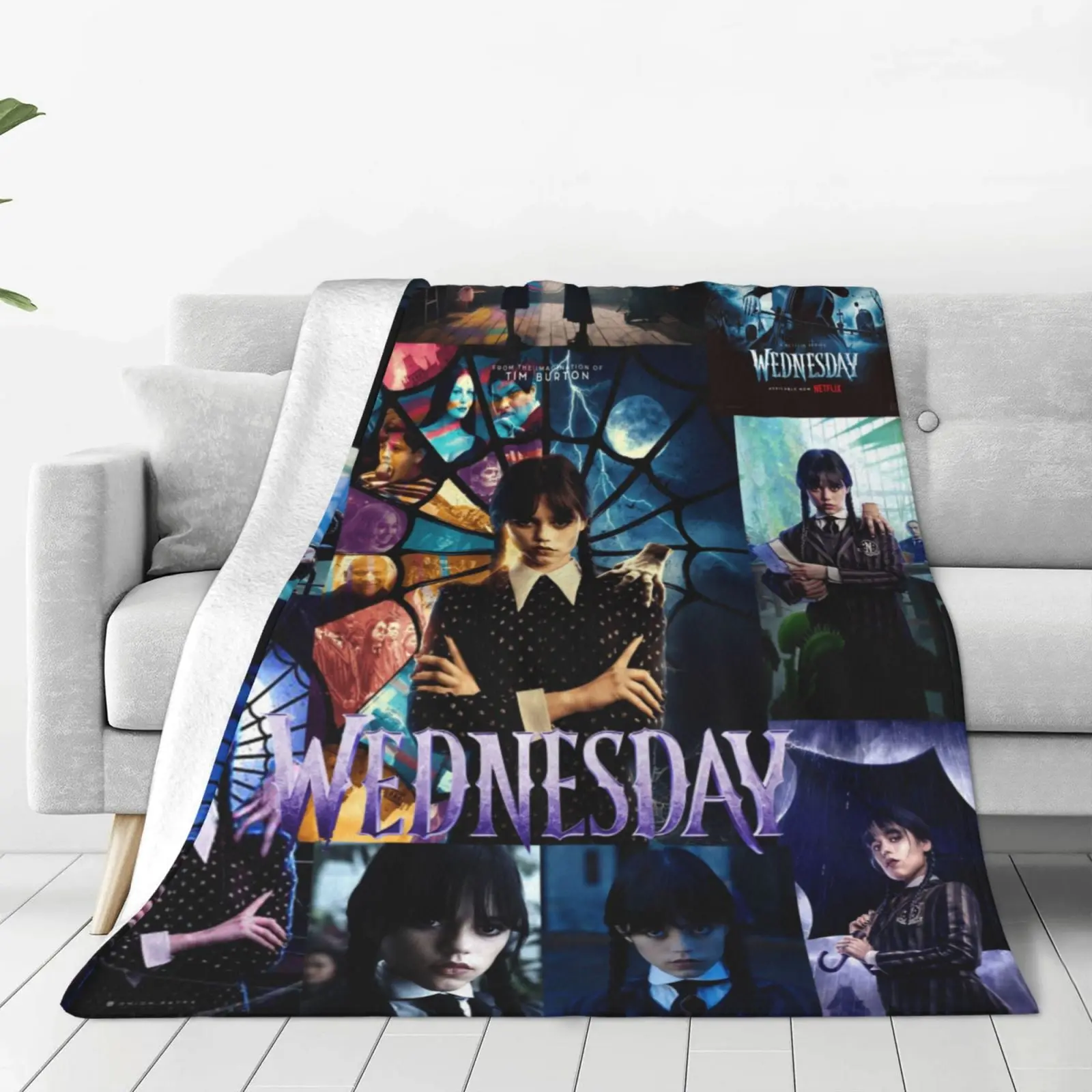 Wednesday Addams Classic Flannel Throw Blanket - 60x50 in, Super Soft, Warm, Breathable, Lightweight - for Adults, Toddlers - Couch, Living Room Bedding Accessory