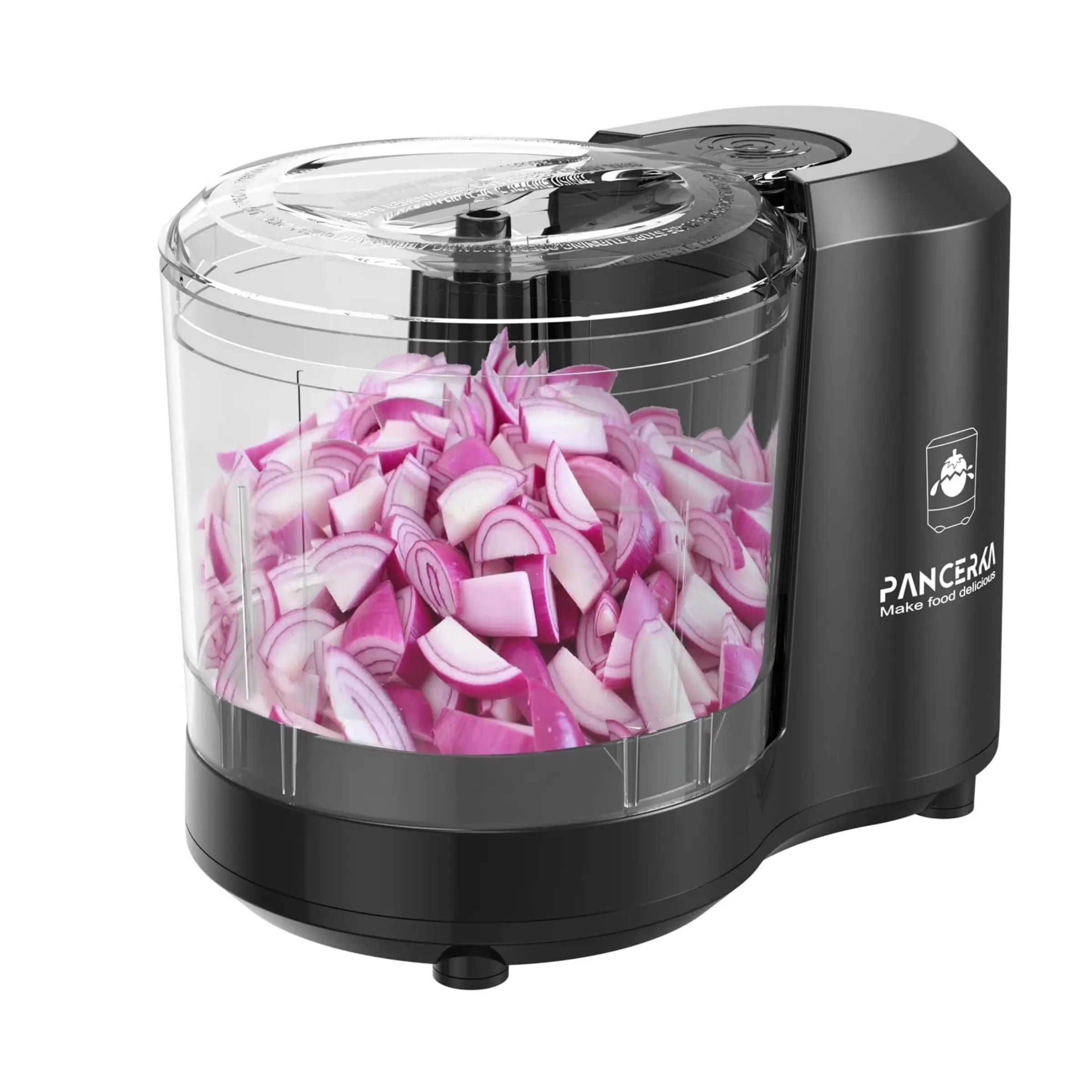 PANCERKA Electric Food Chopper - Single Serve Mini Food Processors & Choppers, 1.5-Cup Capacity, Model BRL-7003, Black Kitchen Appliance, Kitchen Organization
