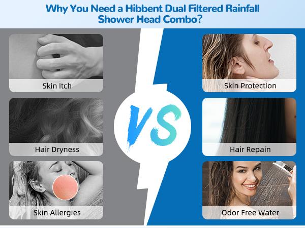 Hibbent Dual Filter All Metal 10"Rainfall Showerhead Combo, High Pressure Shower Head with 10-Spray Mode Handheld, 4-way Diverter with Pause Mode, 71'' Shower Hose & Holder, Oil Rubbed Bronze