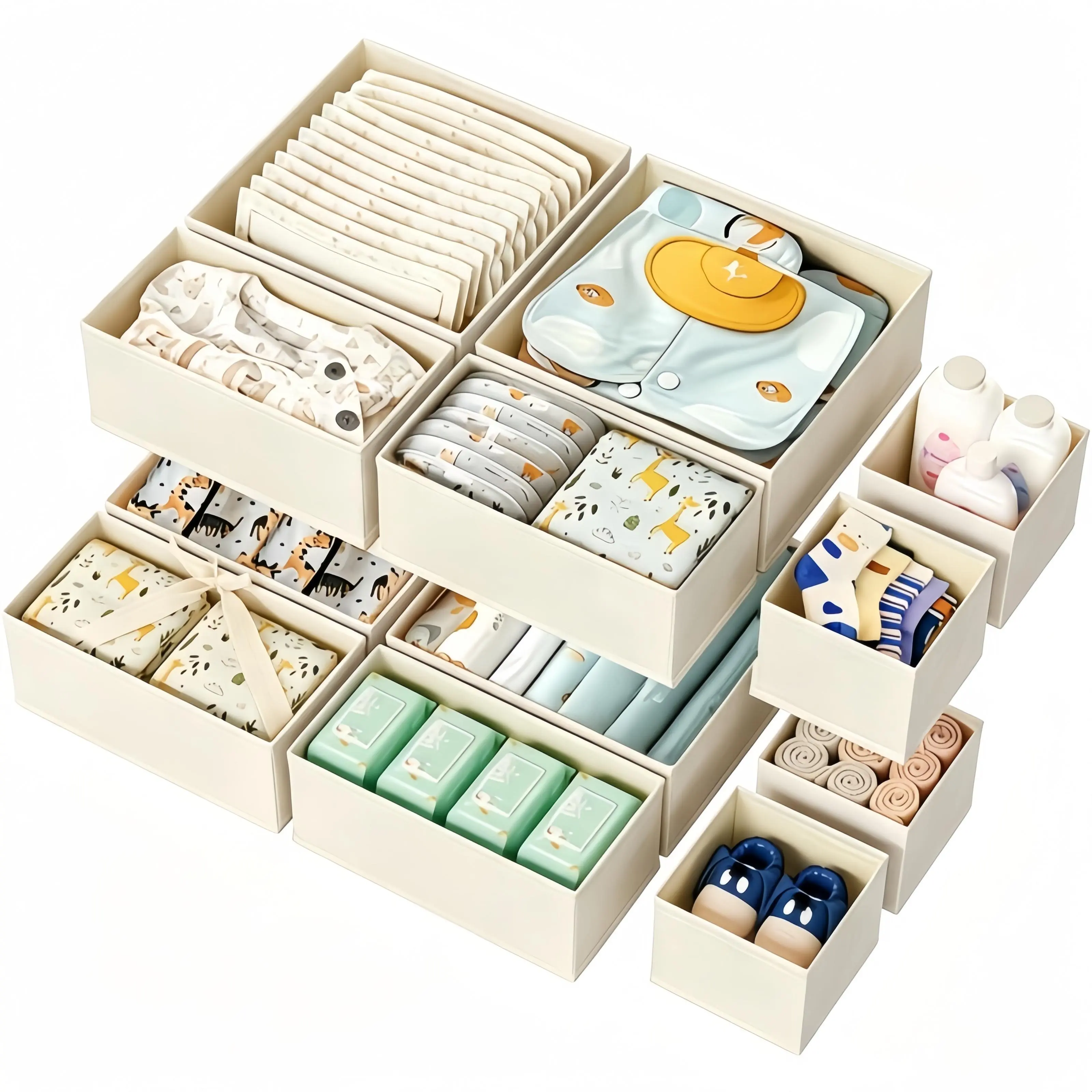6-Piece Closet Organizer Set - Open Drawer Organizer Storage Boxes for Easy Access Clothing, Underwear, Panties, Socks, Bedroom Storage & Home Organizing Supplies, Drawer Type