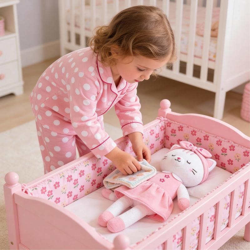 Valentine Gift Plush Cat Doll Soft 15'' Stuffed Animal Toy for Baby Girls, Adorable Holiday Gift for Xmas and Birthday, Valentine Gift for Kids Cozy Cuddle Toy for Kids